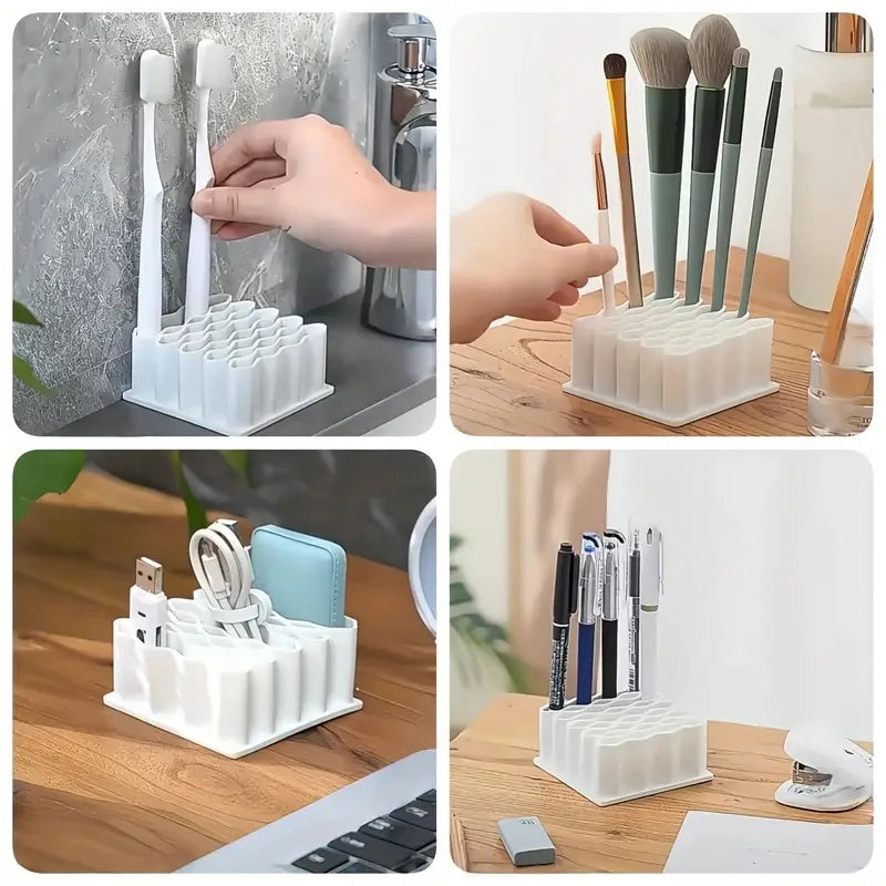Compartment Desk Organizer - Sectioned Storage Stand for Pens, Tubes and Small Supplies, Trimmable, Everstock