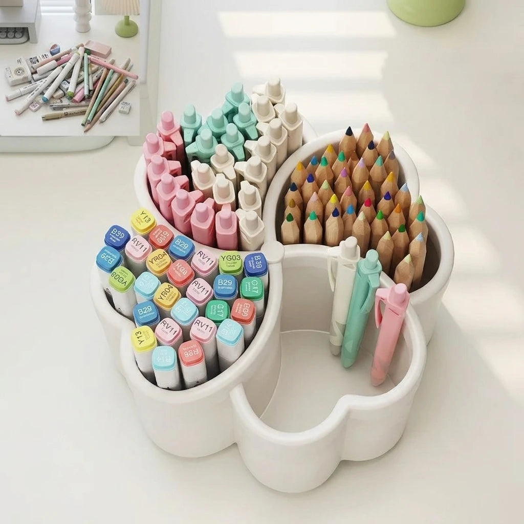 Multi-Compartment Desktop Organizer - Plastic Desk Organizer Tray for Stationery, Pens and Small Desk Goods, Everstock