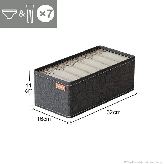 Bra and Sock Drawer Organizer - Foldable Polyester Storage Box for Underwear, Ties & Scarves, Wardrobe, Everstock