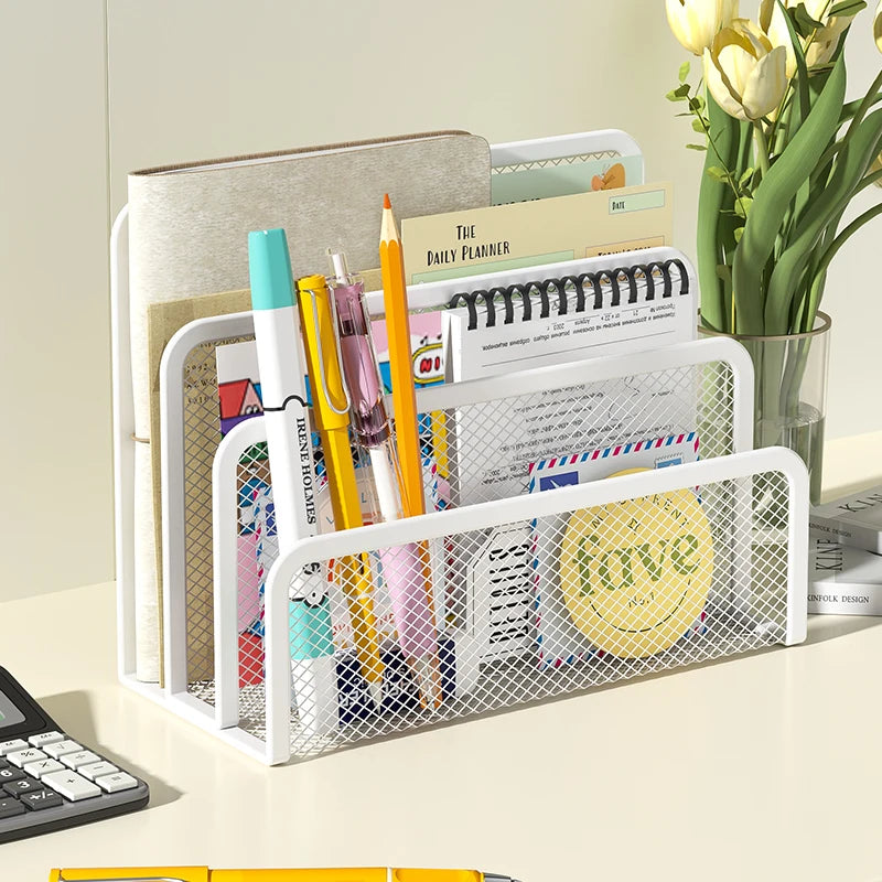 Desk Mail Organizer - Metal Mesh Letter Rack and File Holder for Documents, Folders and Paper, Home Office, Everstock