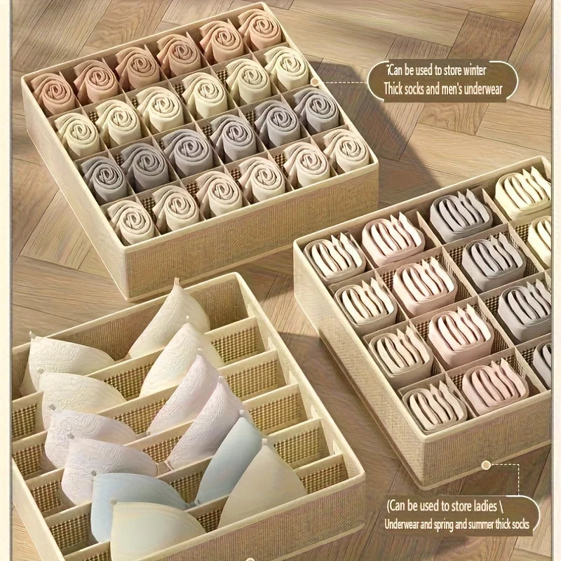 Underwear Drawer Organizer Set - Storage Boxes for Socks, Panties & Bras, Cabinet & Wardrobe Storage, Everstock