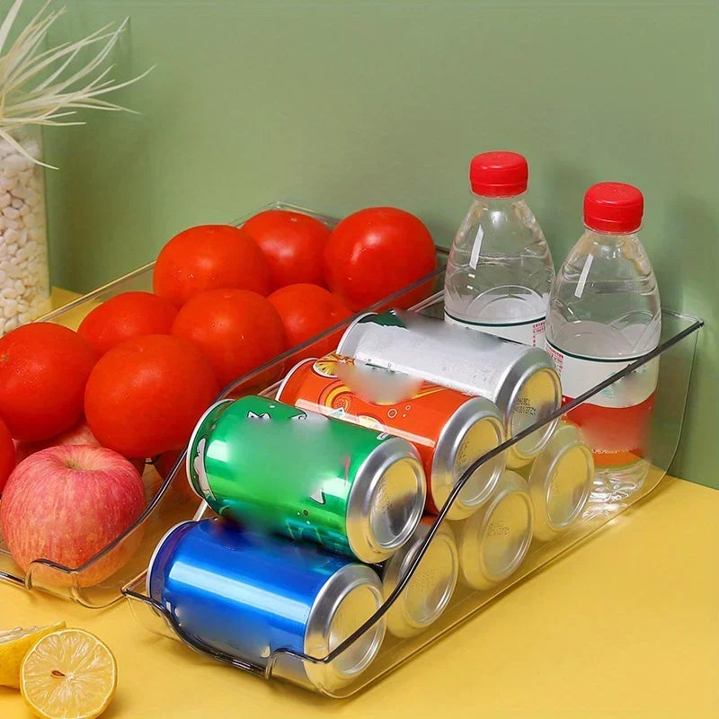 Stackable Fridge Storage Bins - Clear Handled Organizer Boxes for Cans, Drinks & Kitchen Sundries, Everstock