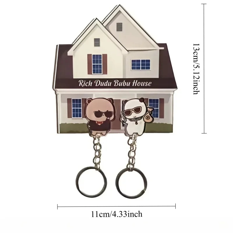Magnetic Cartoon Key Holder - Panda Character Key Hanger for Fridge Doors, Metal Cabinets and Entryways, Everstock