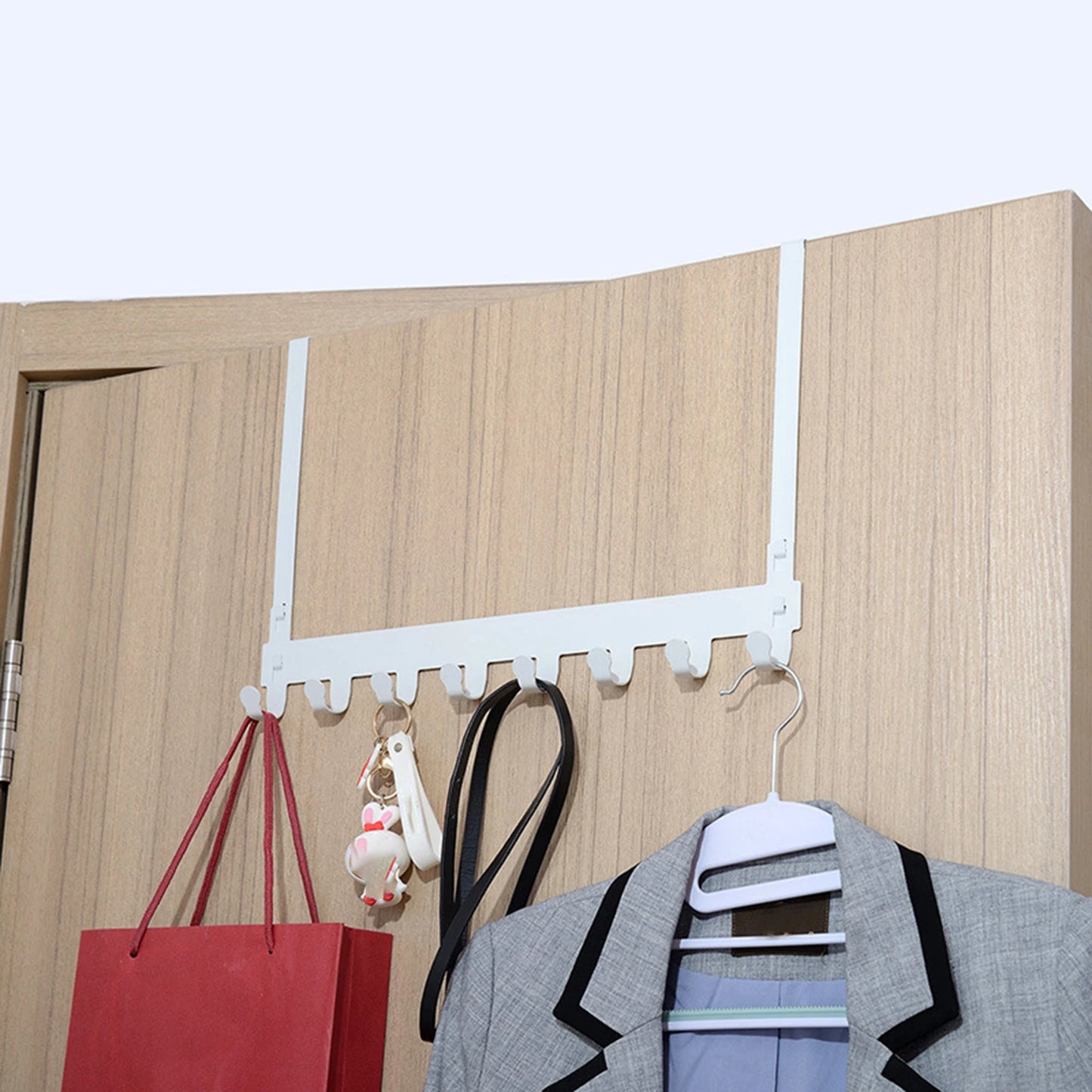 Over-The-Door Hook Organizer - Multi-Hook Rack for Coats, Hats, Towels in Bathroom & Bedroom, Everstock