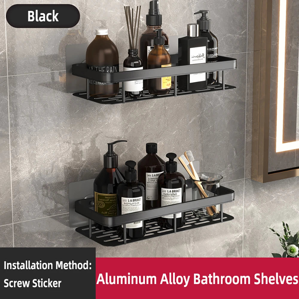 Tripod Towel Rack Shelf - No-Drill Shower Shampoo Storage Organizer, Everstock