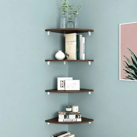 Corner Shelf Wall Mount - Waterproof PVC Quarter-Circle Floating Shelf for Bathroom & Kitchen, Everstock