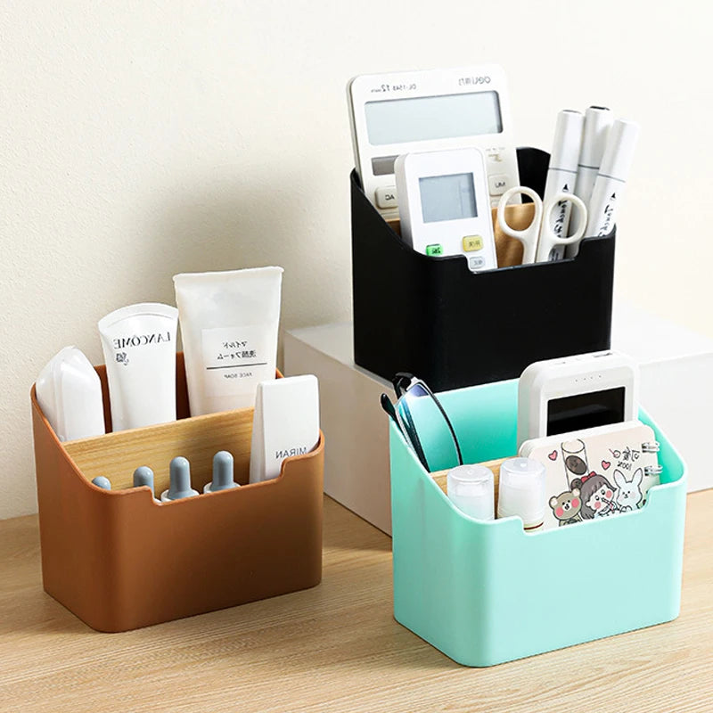 Bamboo Desktop Storage Box - Remote Control & Stationery Organizer for Home & Office, Everstock