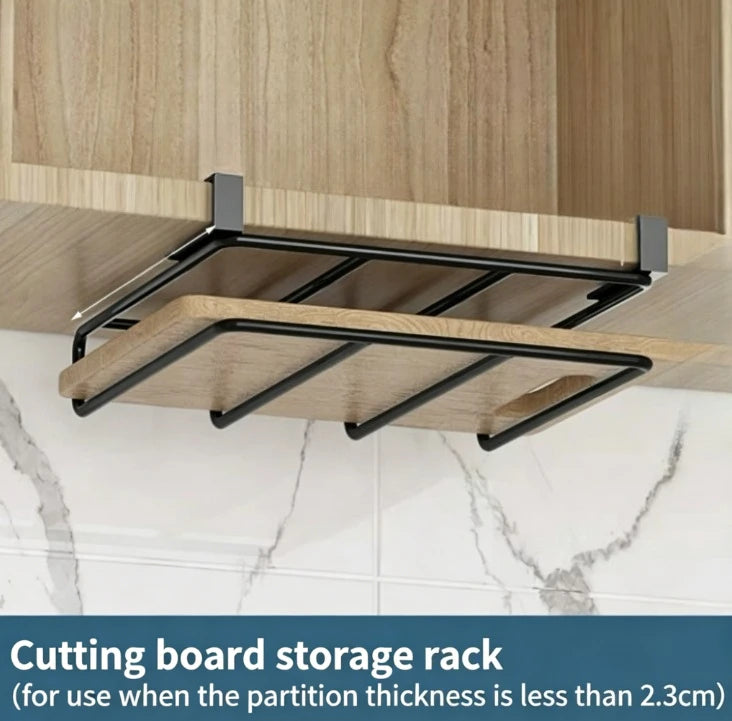 Under-Cabinet Storage Rack - Steel Hanging Organizer for Paper Towel Rolls, Boards & Pot Lids, Kitchen, Everstock