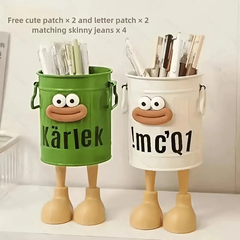 Cartoon Pen Holder Cup - Character Desktop Organizer Bucket for Pens, Brushes and Study Stationery, Everstock