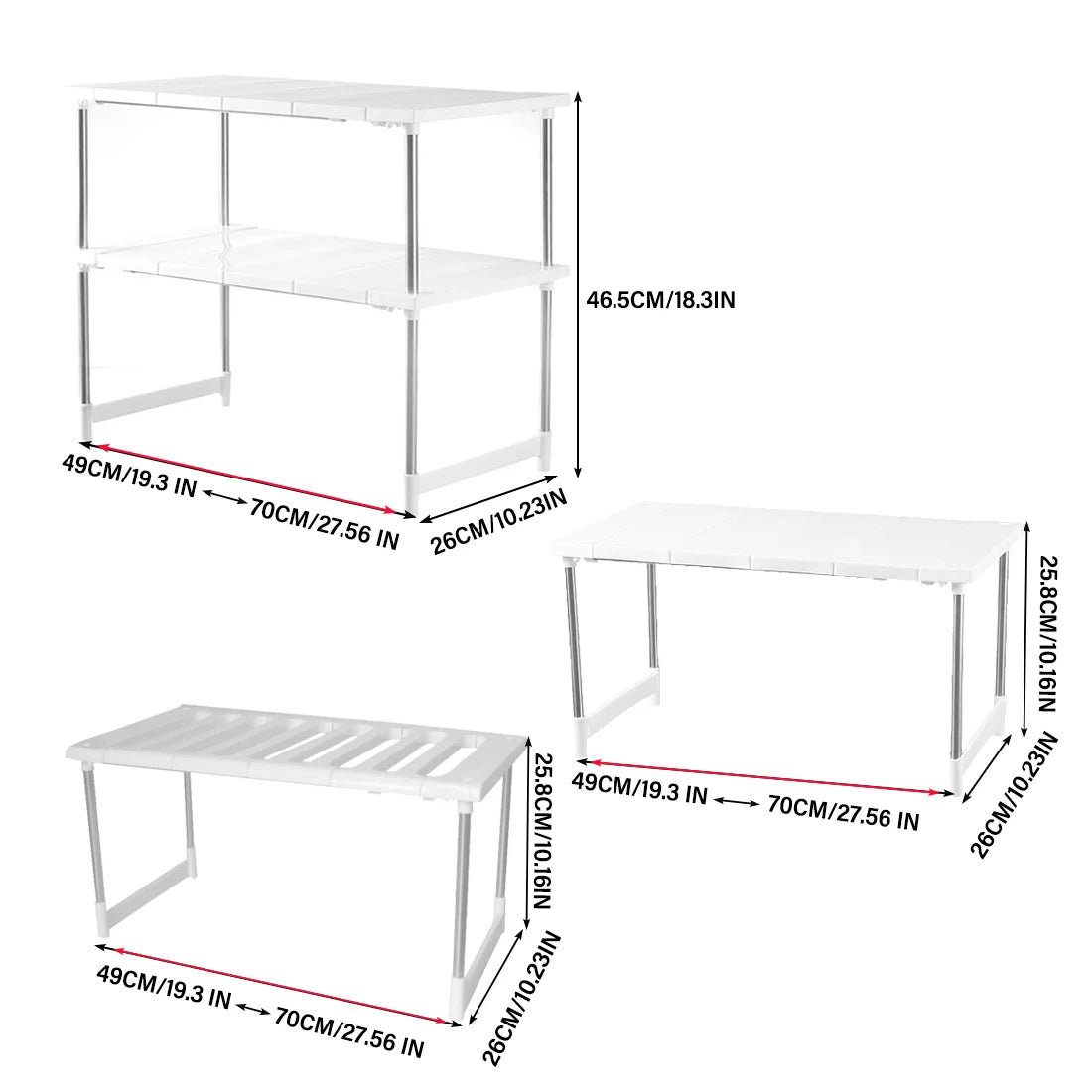 Expandable Microwave Shelf - Adjustable Countertop Stand and Cabinet Organizer for Kitchen Storage, Everstock