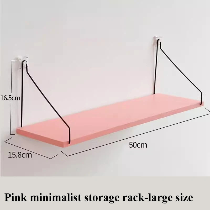 Wall-Mounted Storage Shelf - Wooden Display Rack with Iron Frame, 50 x 40 x 30 cm, for Living Room & Bedroom Walls, Everstock