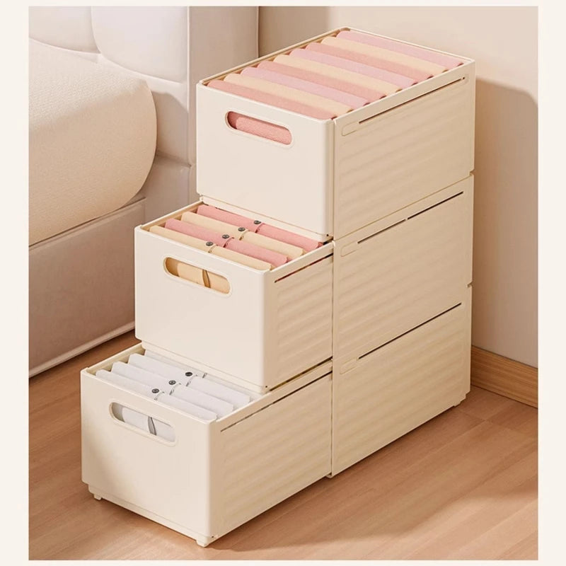 Adjustable Clothes Storage Box - Breathable Polyester Closet Organizer Bin with PP Frame for Wardrobe Shelves, Everstock