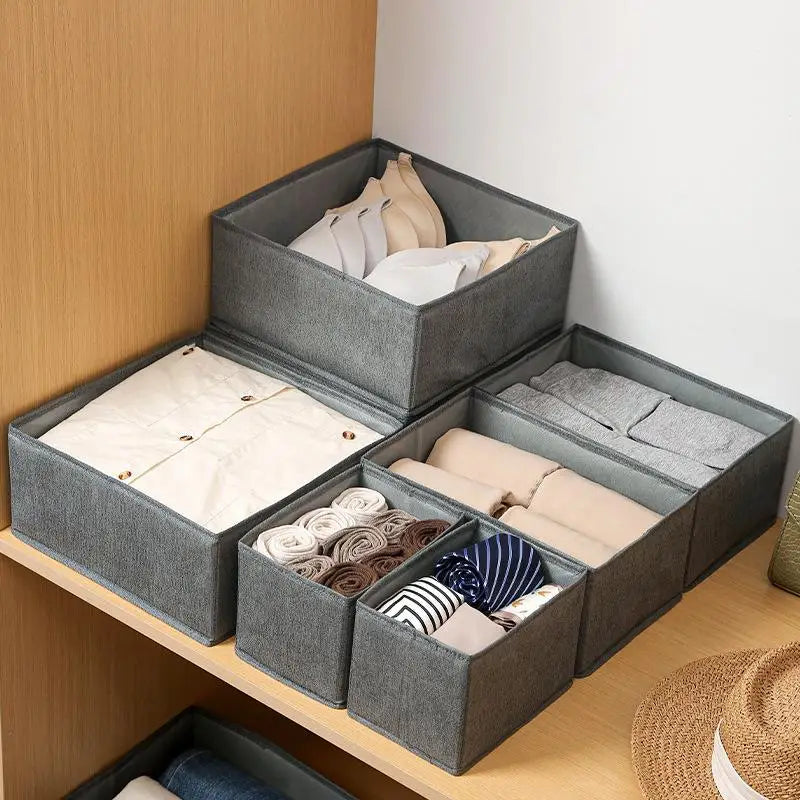 Clothes Storage Basket - Lightweight Plastic and Polyester Drawer Organizer for Underwear, Socks and T-Shirts, Everstock