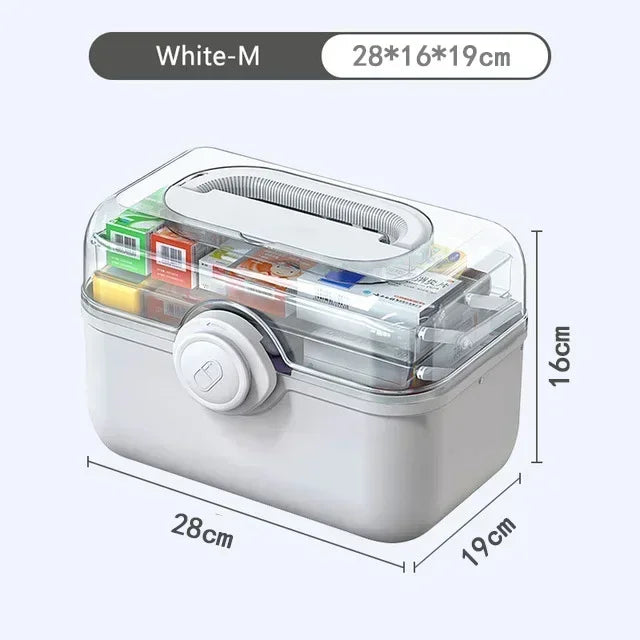 Portable Medicine Storage Box - Layered First-Aid Supply Organizer for Home & Travel, Everstock