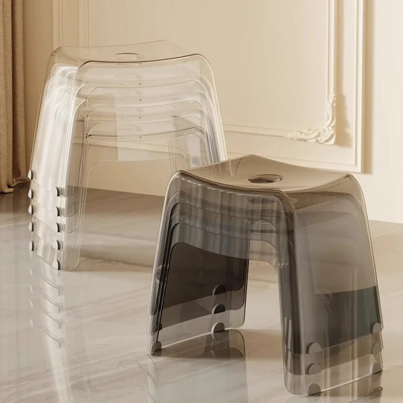 Stackable Shoe Changing Stool - Plastic Ottoman Footrest, 100kg Load Capacity, 24 x 39.5 x 28cm for Entryway, Everstock
