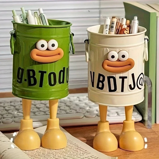 Cartoon Pen Holder Cup - Character Desktop Organizer Bucket for Pens, Brushes and Study Stationery, Everstock