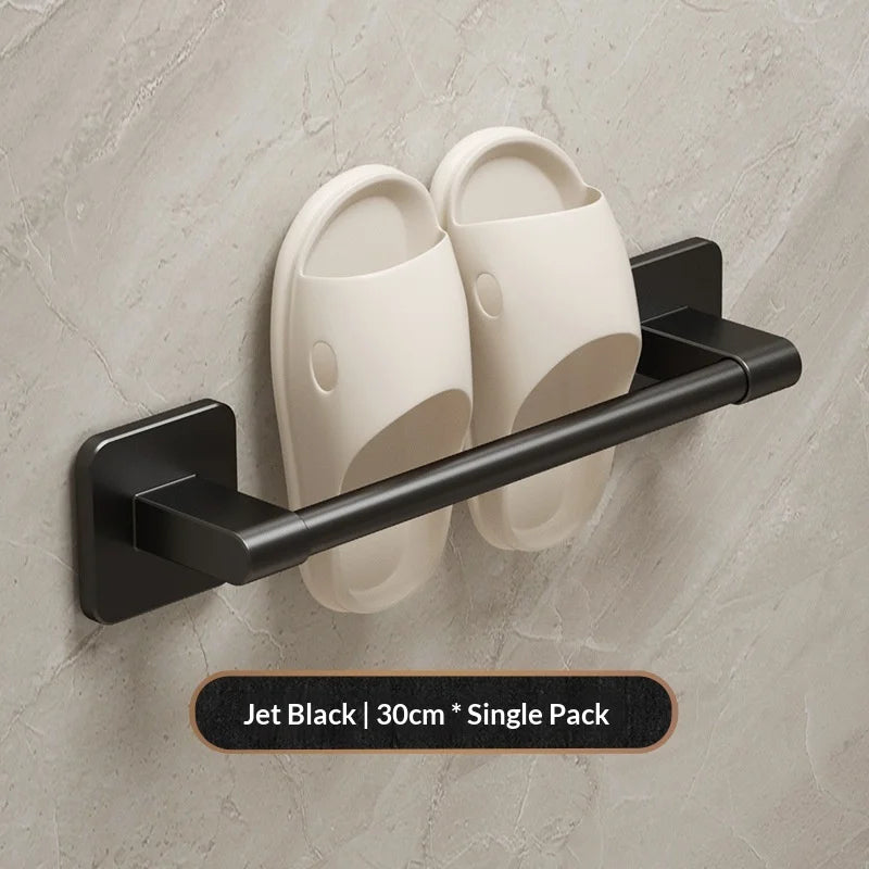 Two-Tier Towel Rack - Wall-Mounted Punch-Free Storage Shelf & Holder Bar for Bathroom, Everstock
