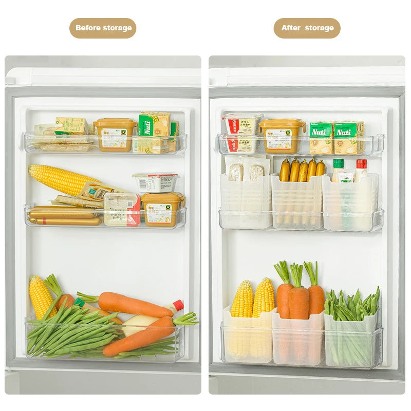Refrigerator Side Door Organizer Box - Food-Grade Fridge Storage Bin for Kitchen Crisper Sorting, Everstock