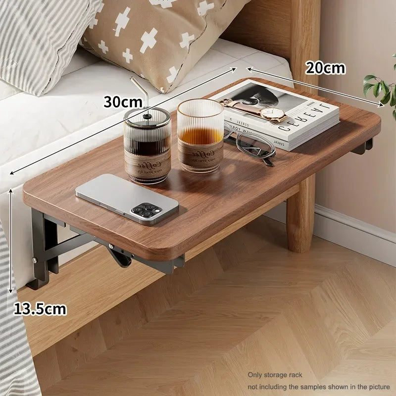 Foldable Bedside Shelf - Wooden Fold-Down Bunk Bed Rack for Dorm Rooms, Phones, Books & Drinks, Everstock