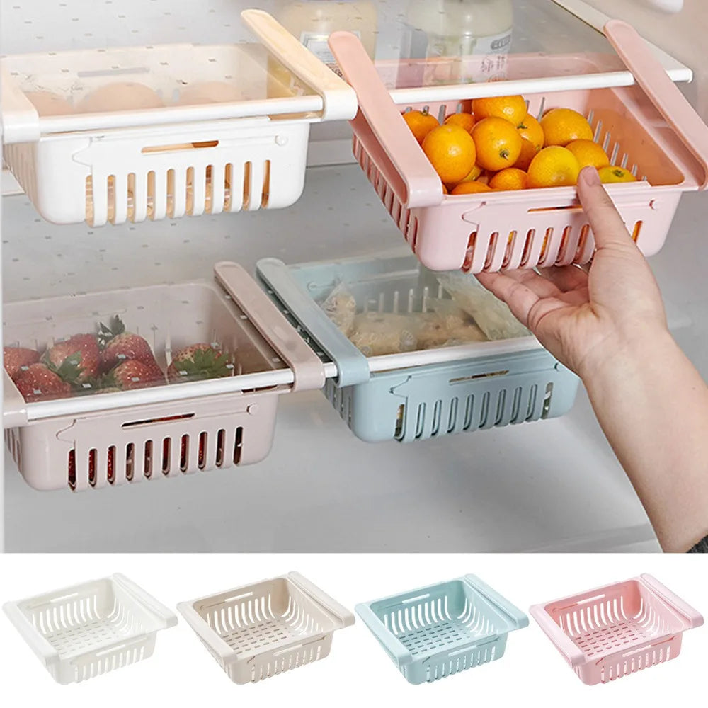 Fridge Shelf Hanging Drawer - Retractable Under-Shelf Basket Organizer for Refrigerator Storage, Everstock