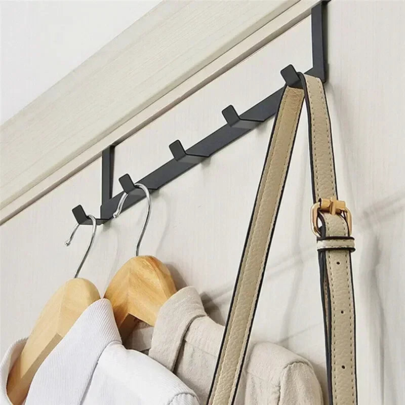 5-Hook Over-Door Storage Rack - Coat, Hat & Towel Organizer for Bathroom & Closet Doors, Everstock