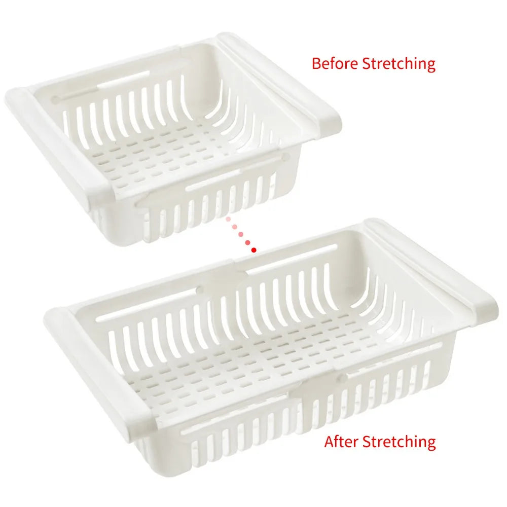 Fridge Shelf Hanging Drawer - Retractable Under-Shelf Basket Organizer for Refrigerator Storage, Everstock