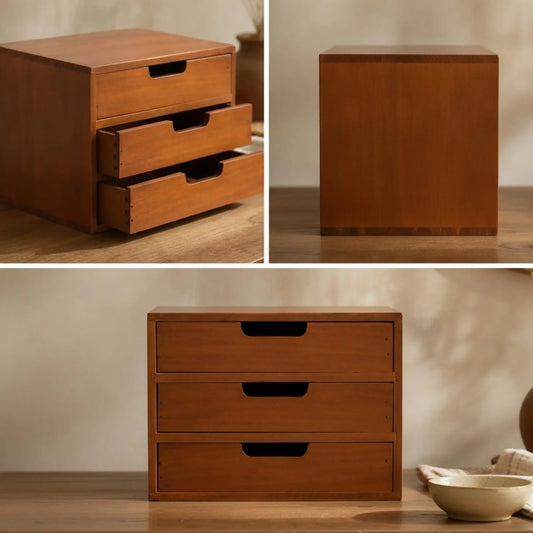 Desk Organizer with Drawers - Solid Wood Expandable Storage Unit for Stationery, Desktop & Vanity, Home Office, Everstock