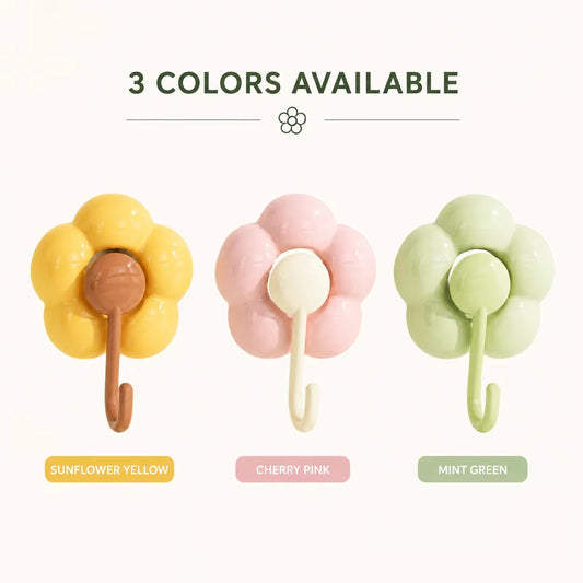 Sunflower Suction Cup Hook - No-Drill PVC Wall Hook for Kitchen, Bathroom and Living Room Tiles, Everstock