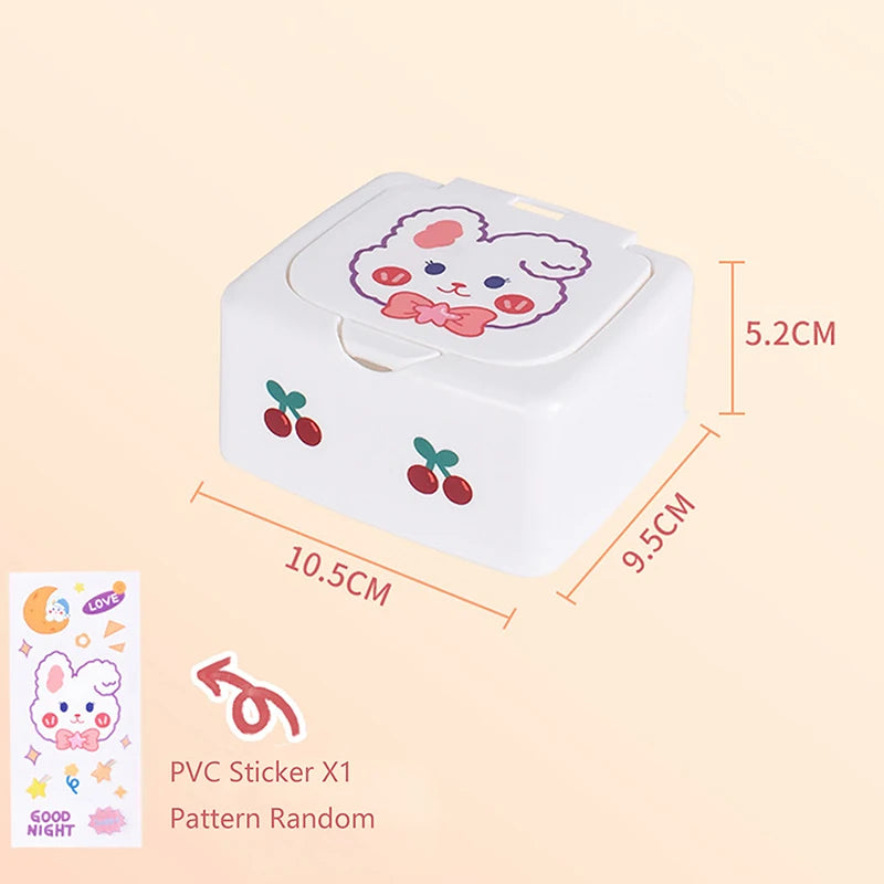 Desk Organizer Box with Lid - Cartoon PP Divided Storage Case for Jewelry, Stationery and Cosmetics, Everstock