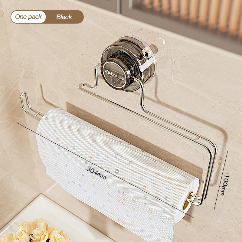Suction Cup Storage Rack - No-Drill Wall-Mounted Tissue Holder for Bathroom & Kitchen, Everstock