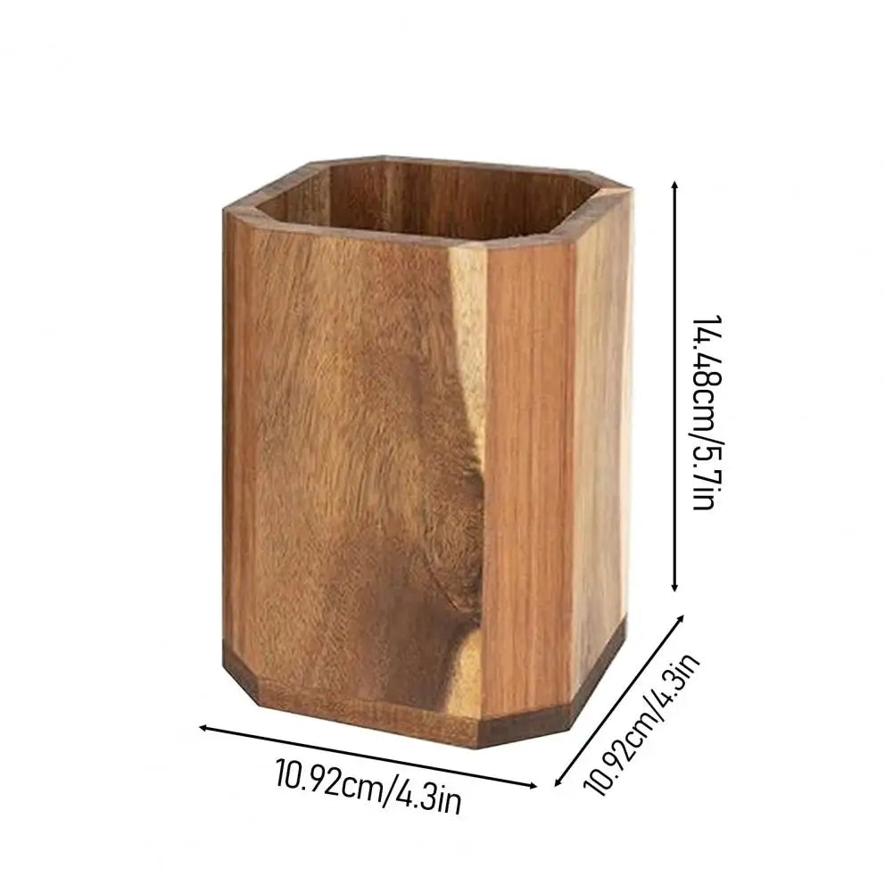 Rotating Utensil Holder - 360-Degree Wooden Countertop Organizer for Spatulas, Spoons & Ladles, Everstock