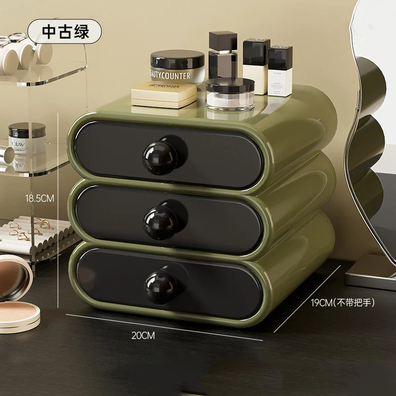 3-Layer Makeup Drawer Organizer - Plastic Cosmetics Storage Box for Vanity, Dressing Table & Stationery, Everstock