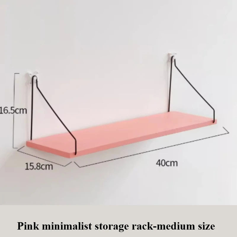 Wall-Mounted Storage Shelf - Wooden Display Rack with Iron Frame, 50 x 40 x 30 cm, for Living Room & Bedroom Walls, Everstock