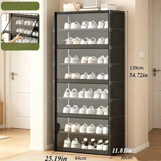 Dustproof Shoe Storage Cabinet - Easy-Assemble Floor Standing Shoe Rack for Entryway, Dorm & Rental Bedroom, Everstock