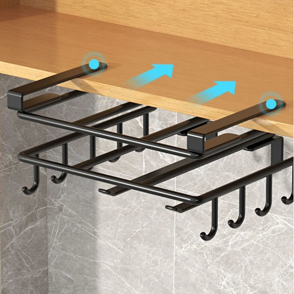 Under-Cabinet Storage Rack - Steel Hanging Organizer for Paper Towel Rolls, Boards & Pot Lids, Kitchen, Everstock