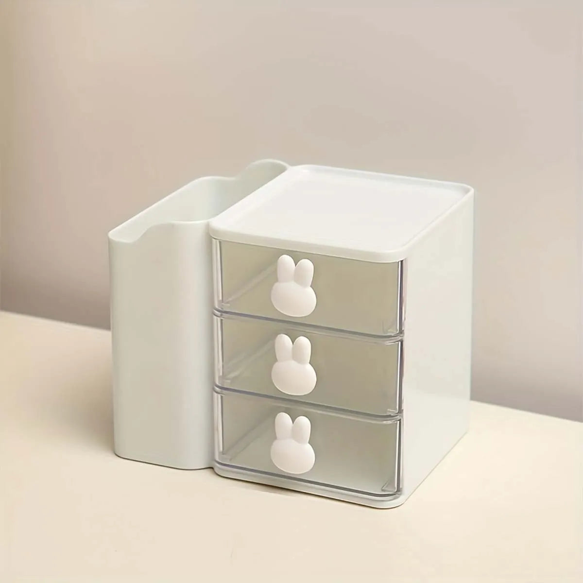 Desk Organizer with Drawer - PP Dust-Proof Stationery Storage Box for Office Supplies & Cosmetics, Everstock
