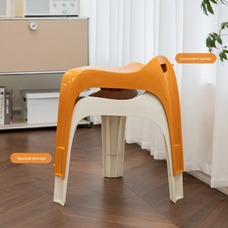 Nordic ABS Ottoman Stool - Stackable Low Shoe Changing Stool and Footrest for Entryway and Living Room, Everstock