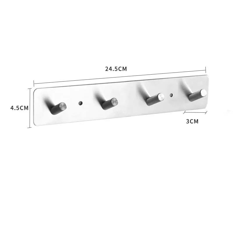 Stainless Steel Adhesive Key Hooks - No-Drill Wall Key Holder for Entryway, Hallway, Kitchen and Bathroom, Everstock