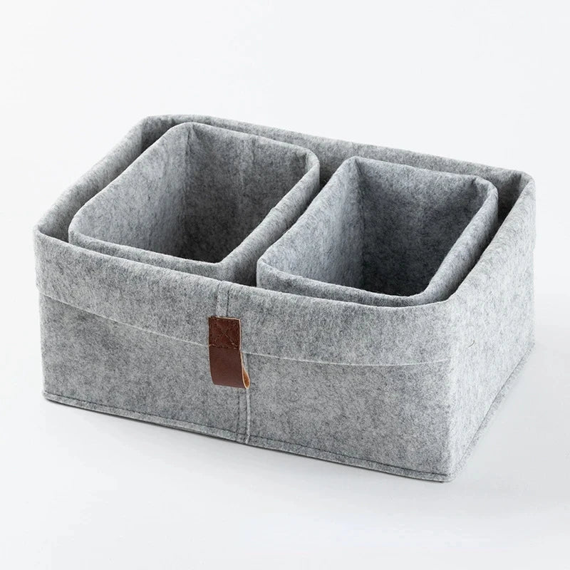 Felt Storage Basket - Nordic Fabric Sundries and Laundry Bin for Living Room, Bedroom & Nursery, Everstock