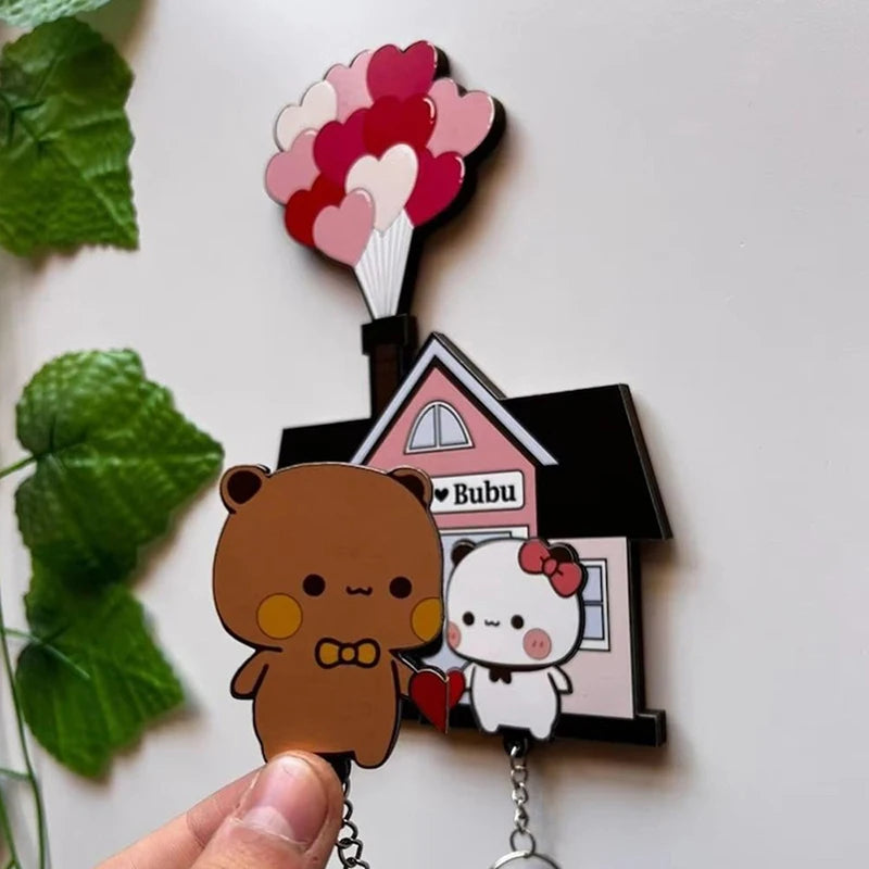 Panda Wall Key Holder - Screw-Mounted Acrylic Key Rack, 15 x 10 cm, for Entryway and Hallway Walls, Everstock