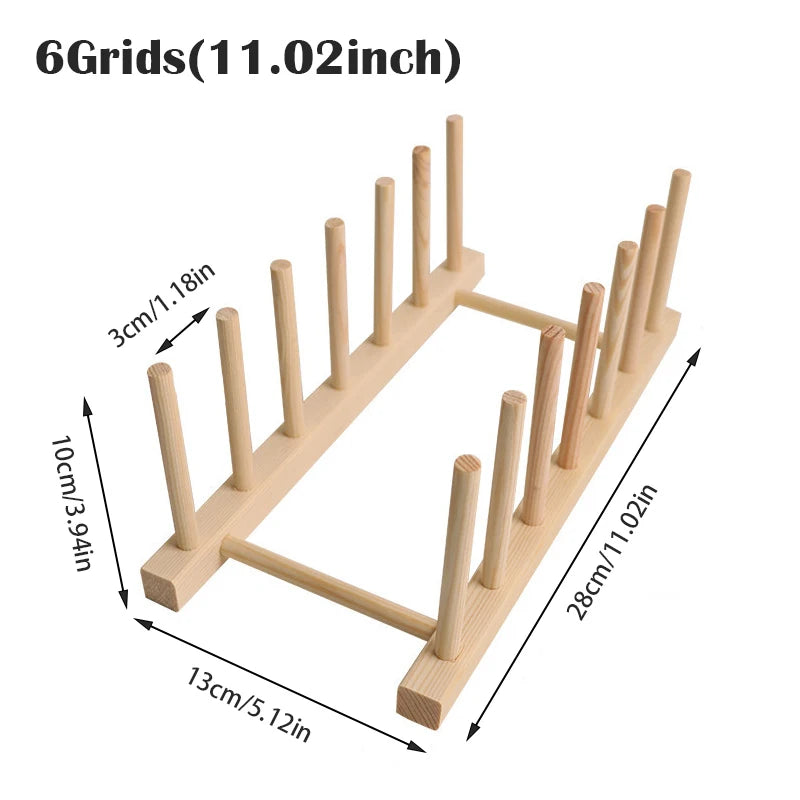 Wooden Dish Drying Rack - Multi-Grid Organizer for Plates, Cups & Cutting Boards, Kitchen Countertop, Everstock