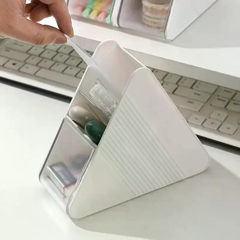 Clear Desk Organizer - Multi-Compartment Slots for Pens & Writing Instruments in Home & Office, Everstock