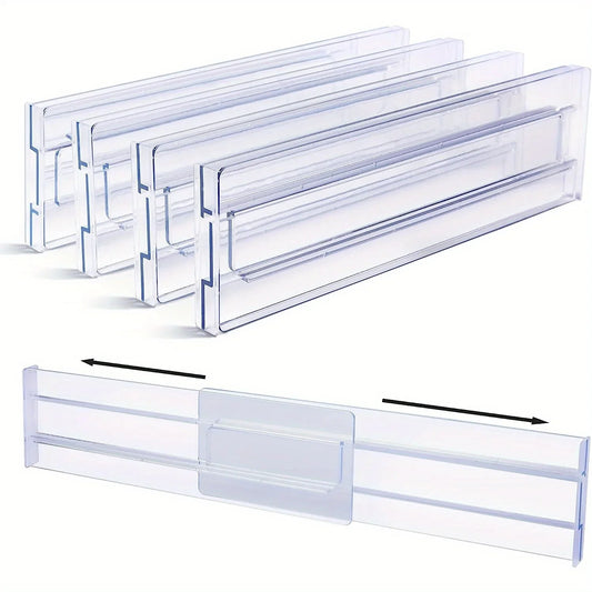 Expandable Drawer Separators - Adjustable Clear Dividers for Clothing, Utensils & Dresser Drawers, Everstock
