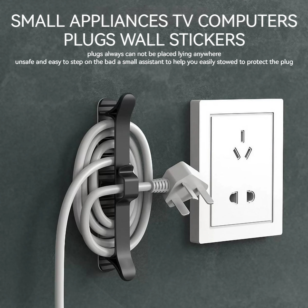 Cable Management Box - Adhesive Cord Organizer for Desk, Kitchen Counter & Wall, No Drilling, Everstock