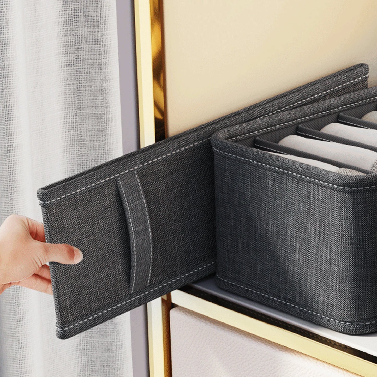 Wardrobe Clothes Organizer - 6 to 20 Grid Drawer Compartments for Trousers, Jeans, Underwear & Socks, Everstock