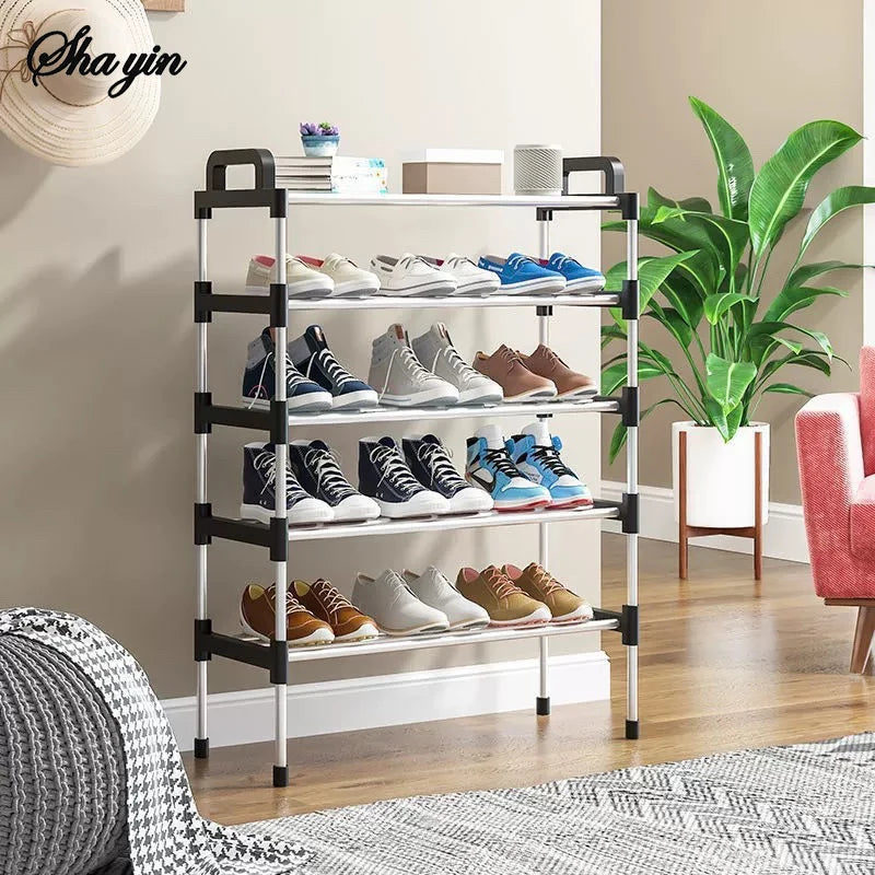 Multi-Layer Shoe Rack - Enclosed Plastic Shoe Cabinet with Dustproof Panels for Doorways and Hallways, Everstock