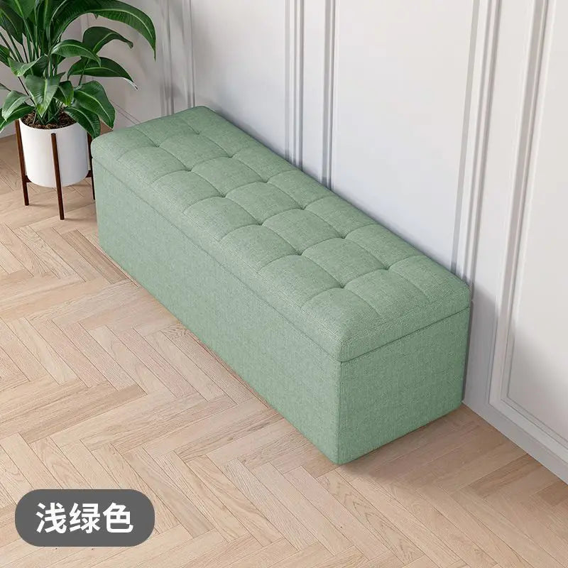 Storage Ottoman Bench with Lid - Linen Upholstered Seat in 80 to 120cm Lengths for Bedroom and Hallway, Everstock