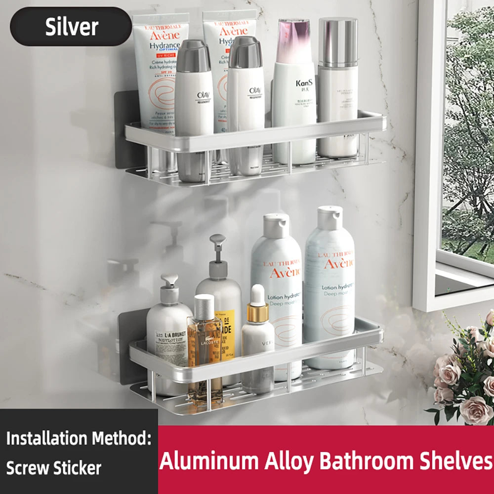 Tripod Towel Rack Shelf - No-Drill Shower Shampoo Storage Organizer, Everstock