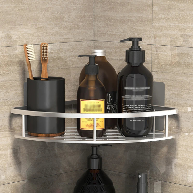 No-Drill Corner Shower Shelf - Wall Mount Rack, Shampoo Holder, Punch-Free Install for Bathroom & WC, Everstock