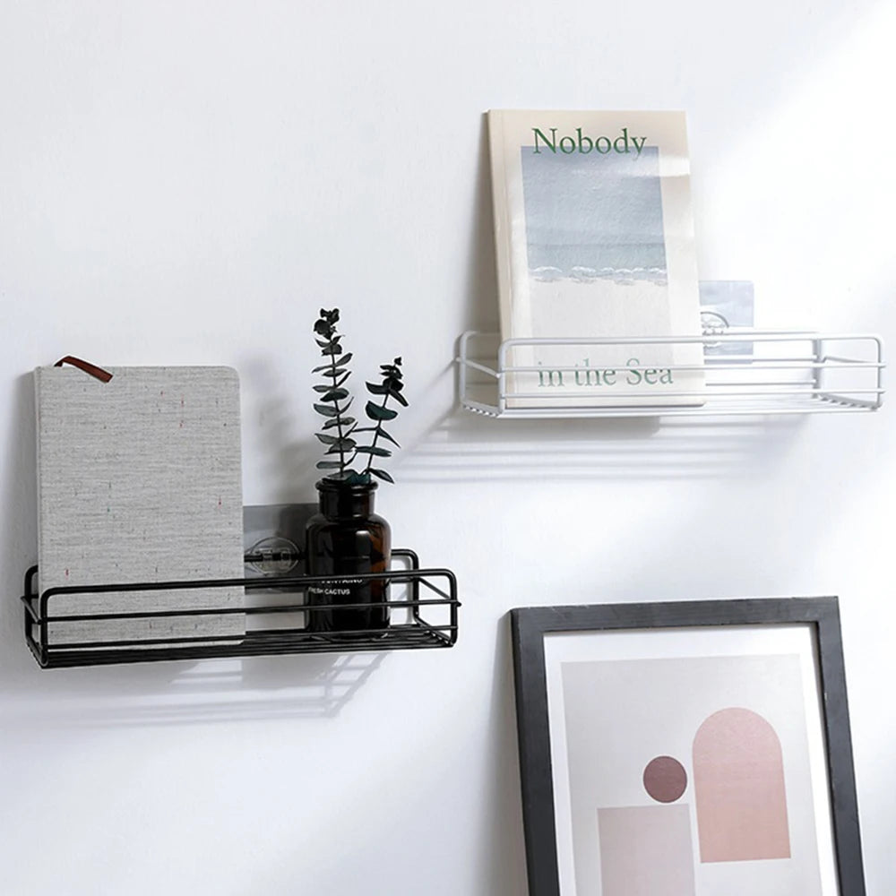 Black Iron Corner Shower Caddy - Punch-Free Mounted Storage Rack for Bathroom & Kitchen, Everstock